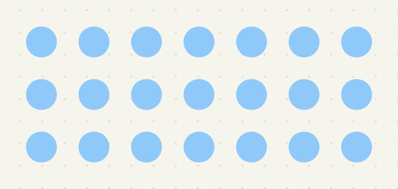 21 dots in 3 rows of 7