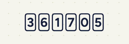 Six number cards in a row: 3, 6, 1, 7, 0, 5.