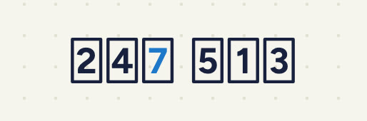 In each number the digit 7 is printed in bold.