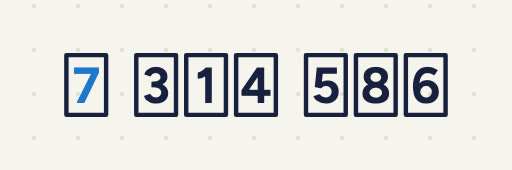 In each number the digit 7 is printed in bold.
